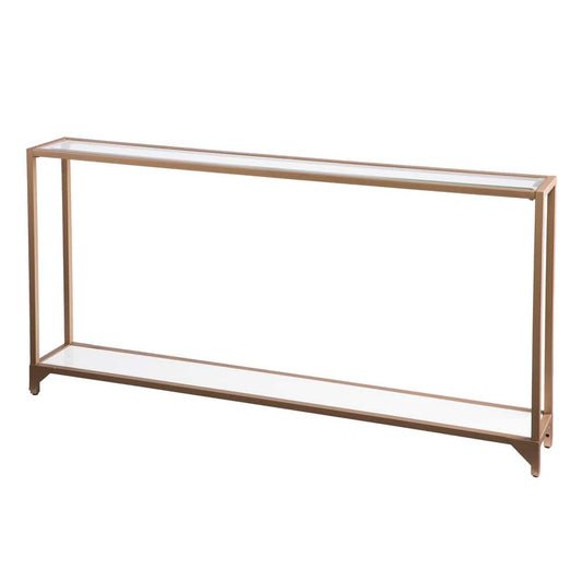 SEI Furniture Grant Narrow Console Table with Glass Shelf Display – Dubai, UAE