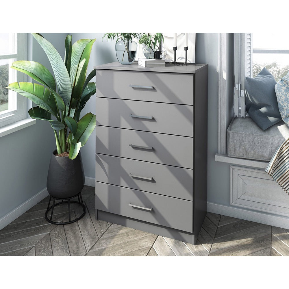 Solid Ply Wood Metro 5 drawer Chest