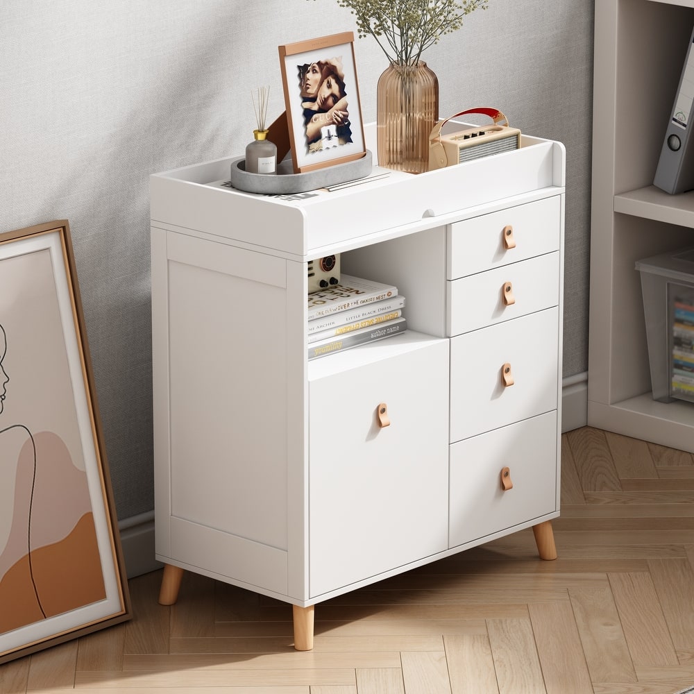 Storage Dresser Chest with Changing Station for Infant Kids Bedroom in White – Organize Your Baby's Nursery in Dubai