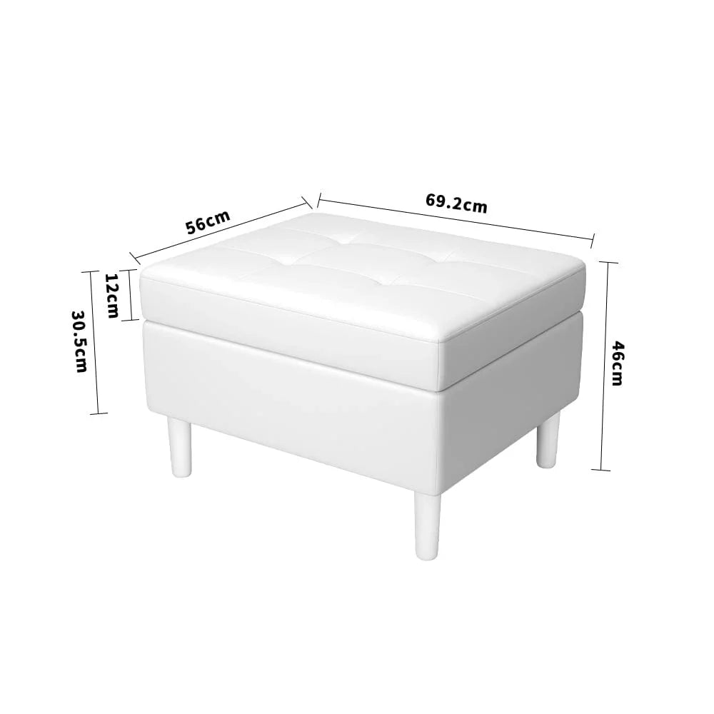 Velvet Tufted Rectangle Ottoman with Storage