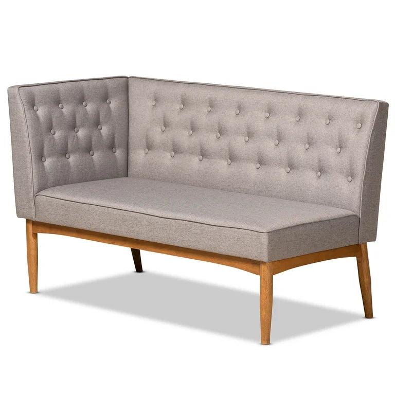Riordan Mid-Century Modern 2-Piece Dining Nook Banquette Set