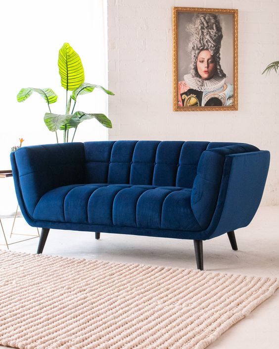 Flared Arm Tufted Velvet 3 Seater Sofa