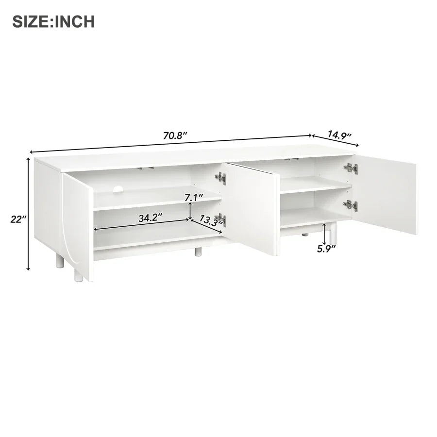 Minimalist TV Stand with Arch Cabinets for TVs Up to 78"