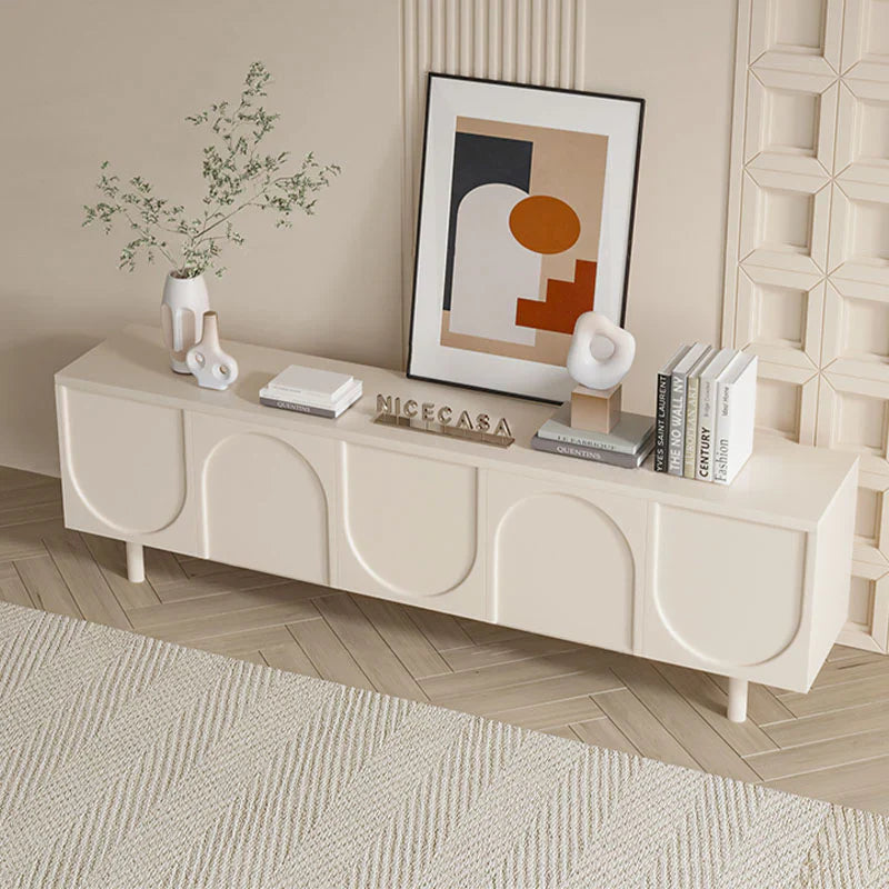 Minimalist TV Stand with Arch Cabinets for TVs Up to 78"