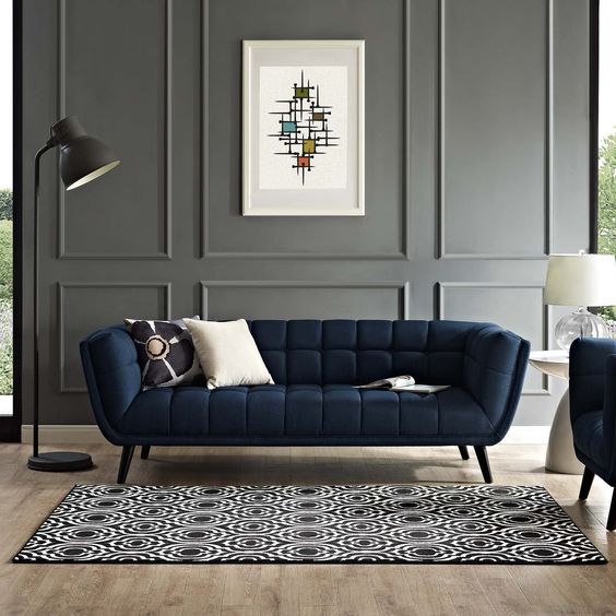 Flared Arm Tufted Velvet 3 Seater Sofa