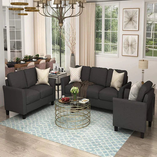 Living Room Polyester-blend 3 Pieces Sofa Set