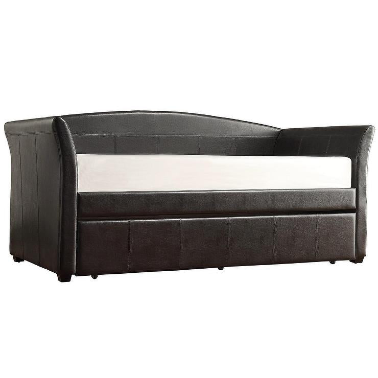 Adriana Faux Leather Daybed with Pull-Out Trundle