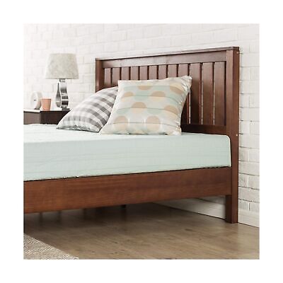 Espresso Solid Wood Plat Form Bed