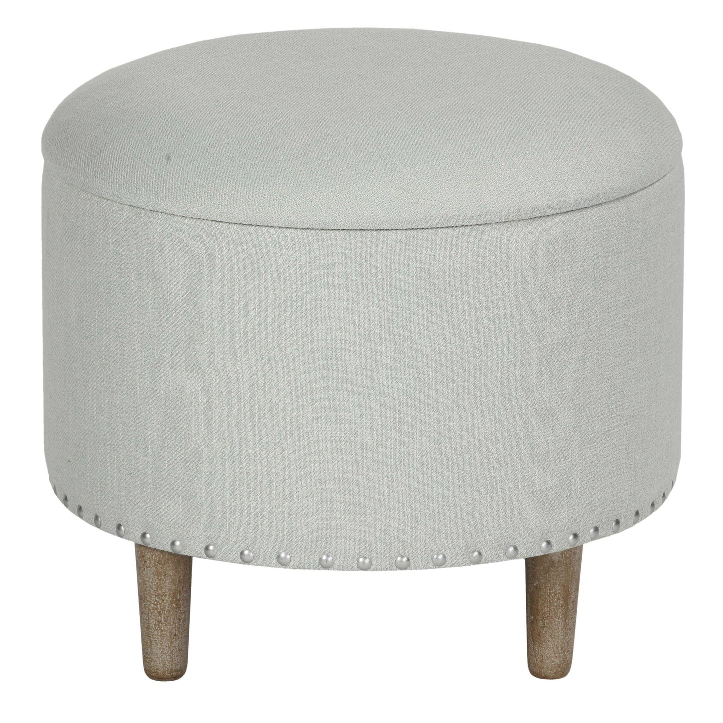 Round Linen Storage Ottoman
