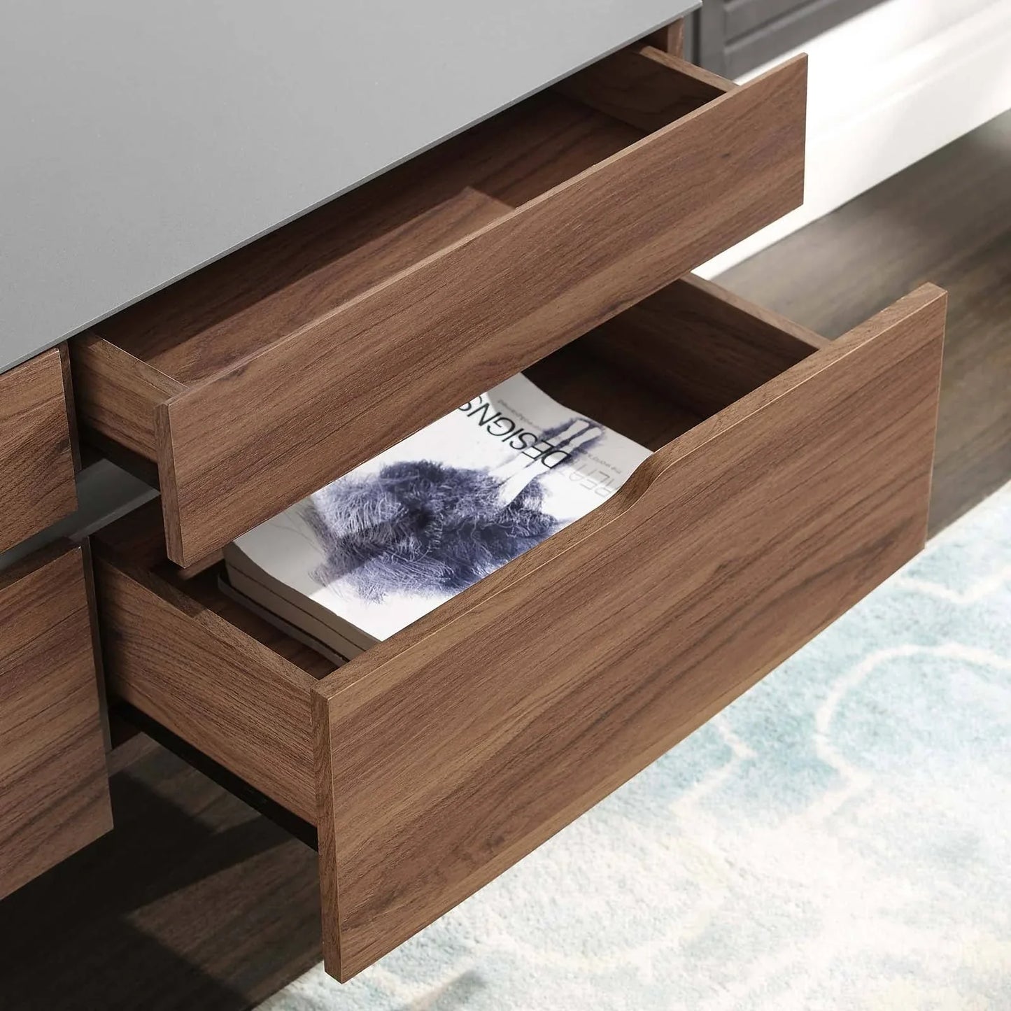 Tv stand in walnut gray