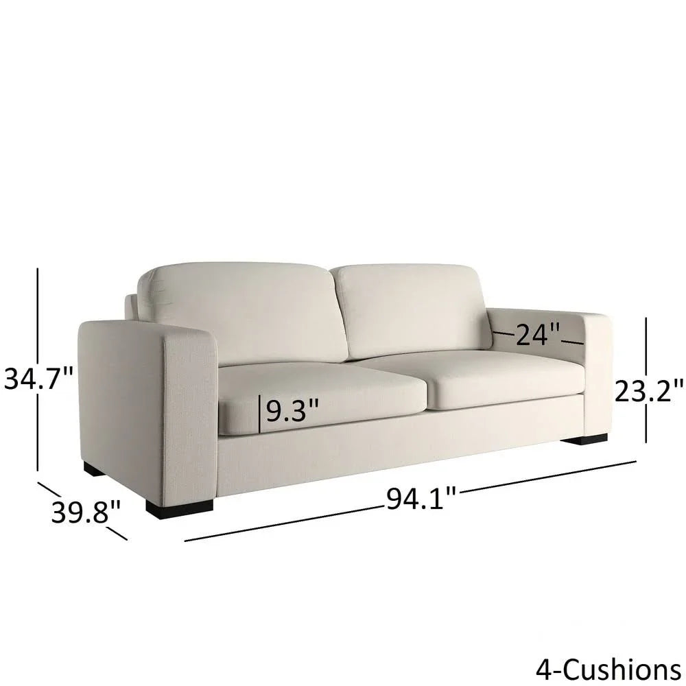 Lionel Modern Fabric Down-filled Sofa
