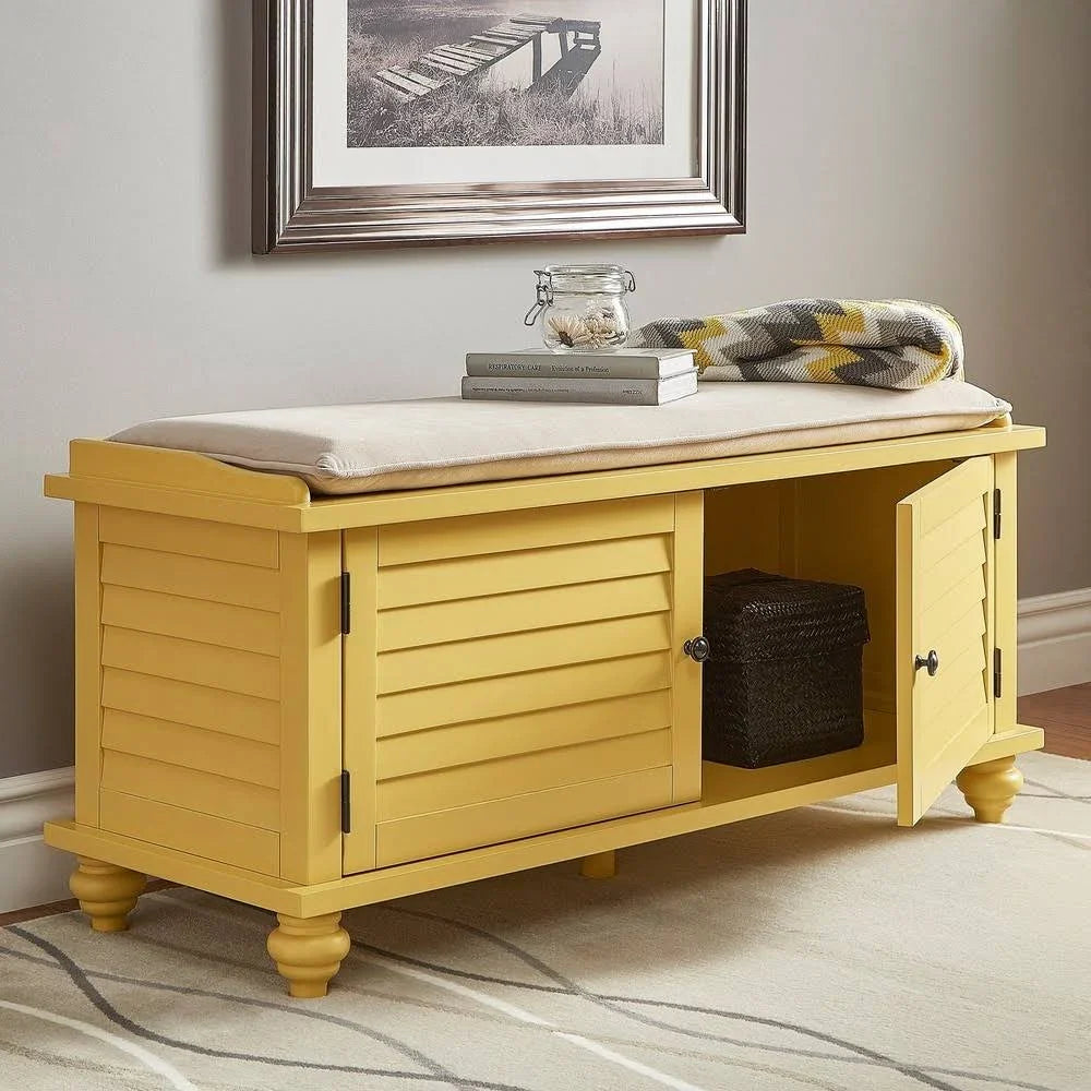 Maybelle Velvet Cushion Shutter Door Storage Bench by iNSPIRE Q Classic - Espresso