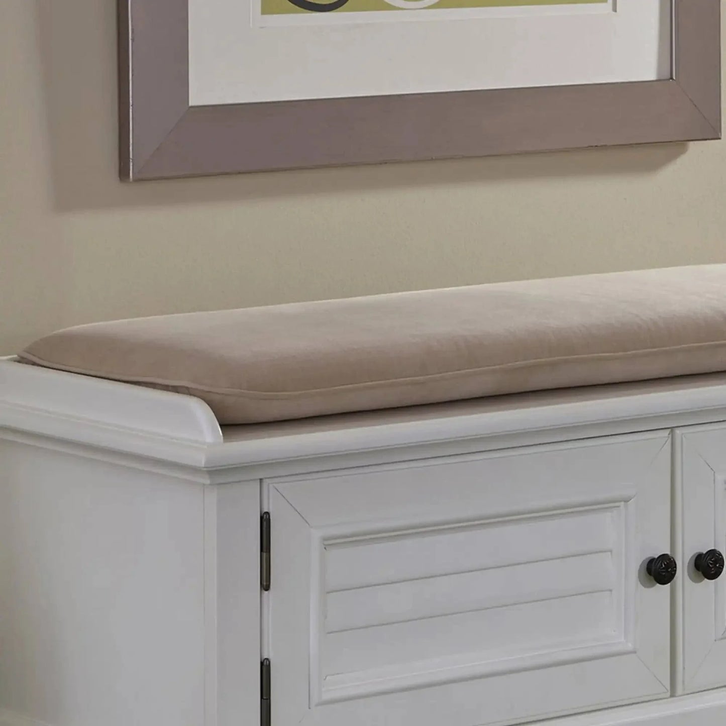 The Gray Barn Old Stone Upholstered Storage Bench - White