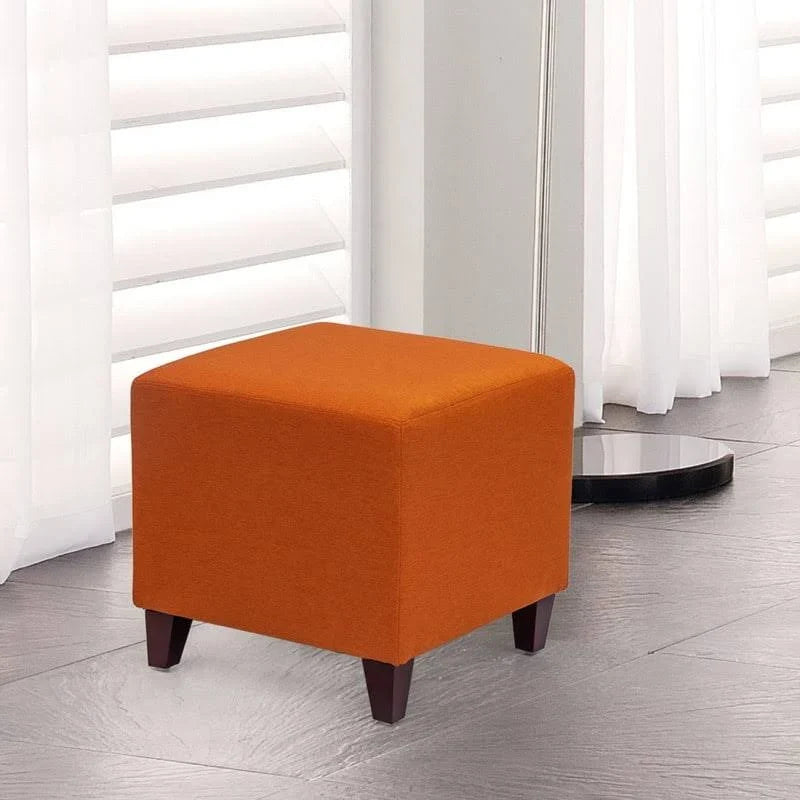 Simple British Style Cube Ottoman Footstool,