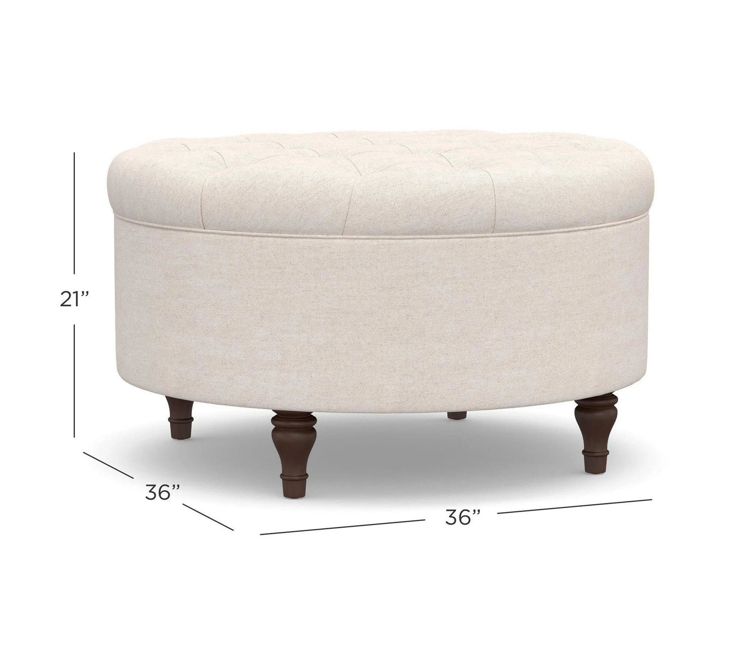 Zavior Tufted Round Storage Ottoman