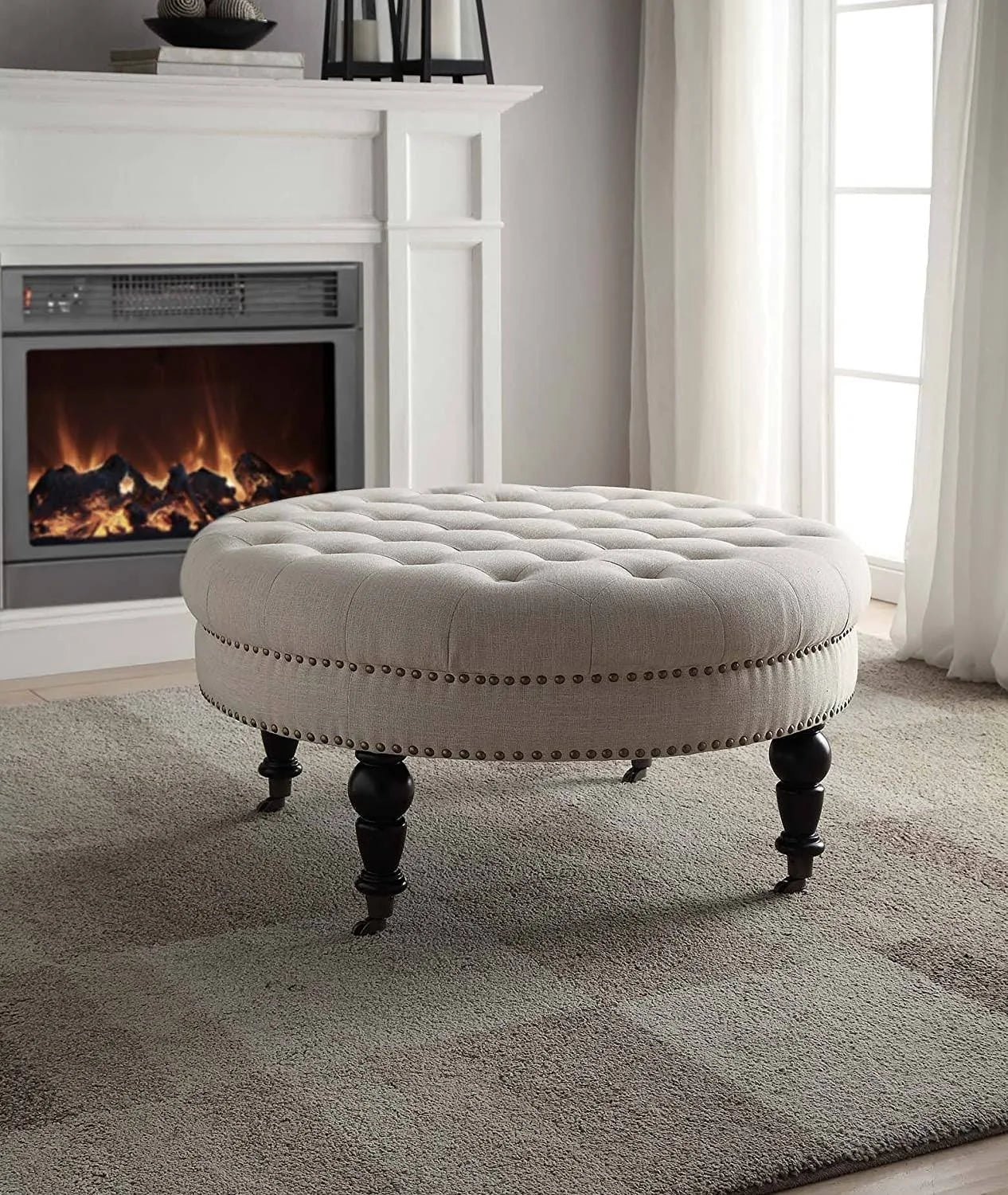 Tufted Round Ottoman Bench