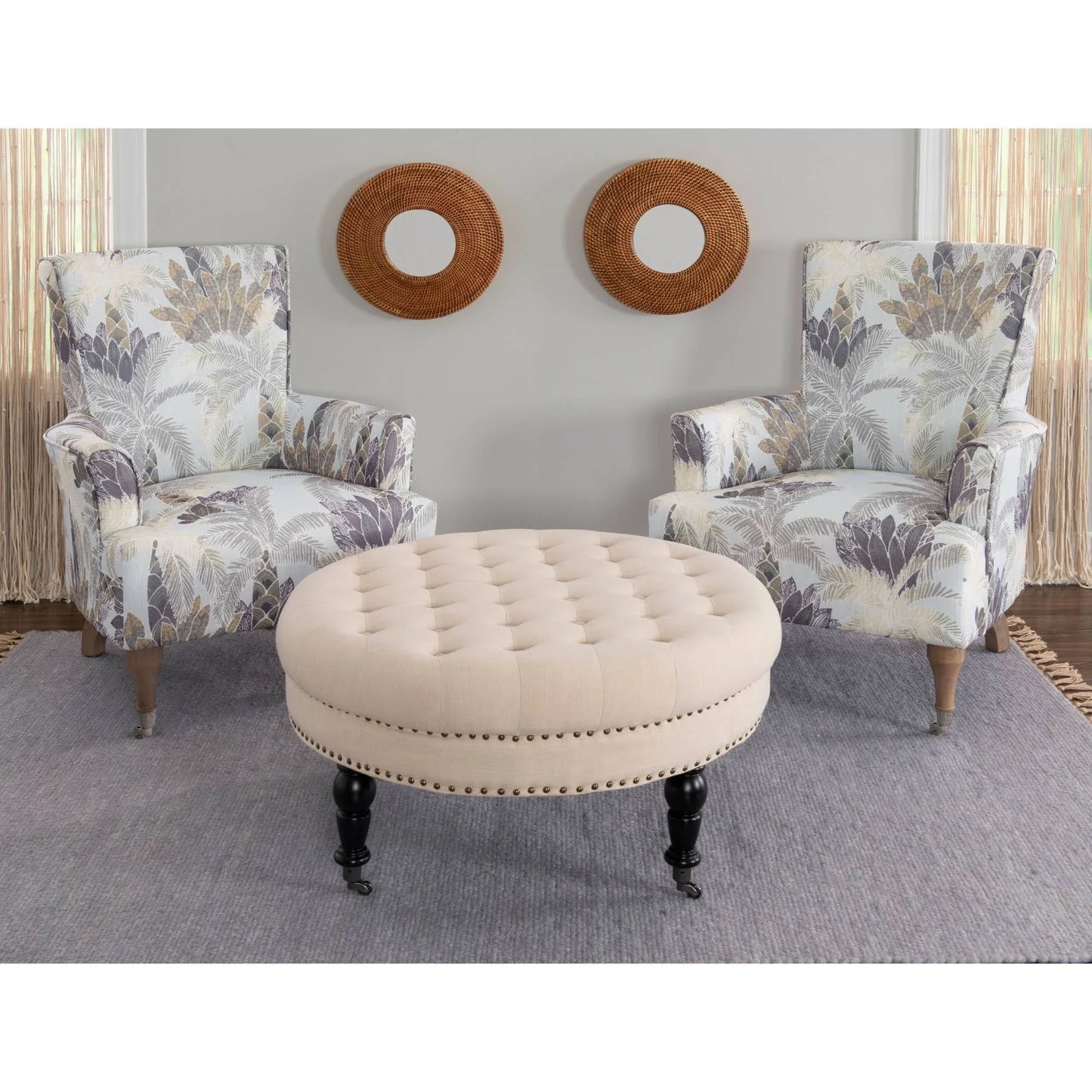 Tufted Round Ottoman Bench