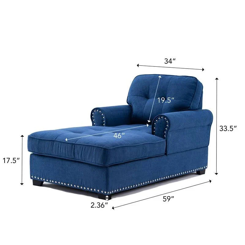 Tufted Two Arms Rolled Chaise Lounge