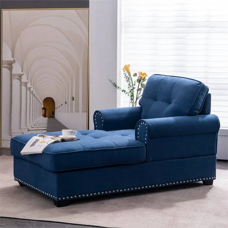 Tufted Two Arms Rolled Chaise Lounge