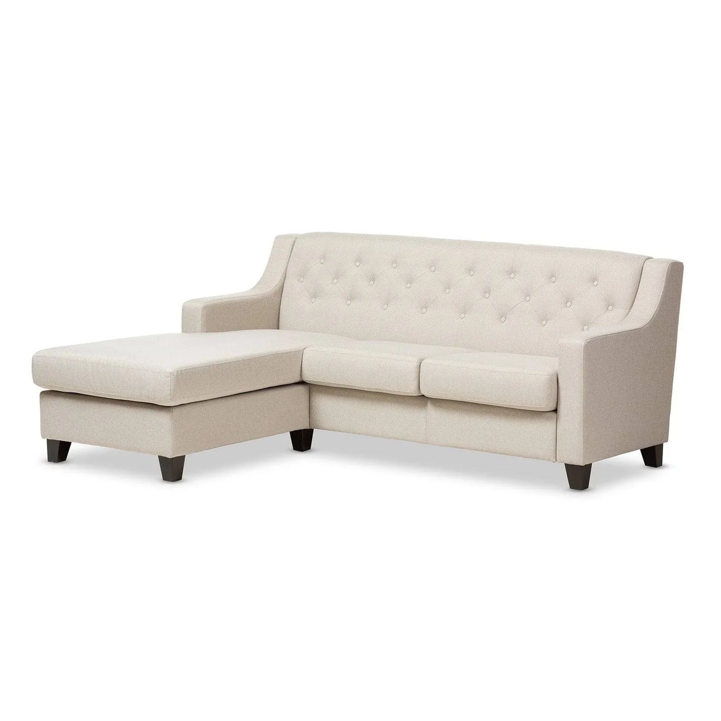 Fabric-Upholstered Tufted 2-Piece Sectional Sofa – Ultimate Comfort & Style