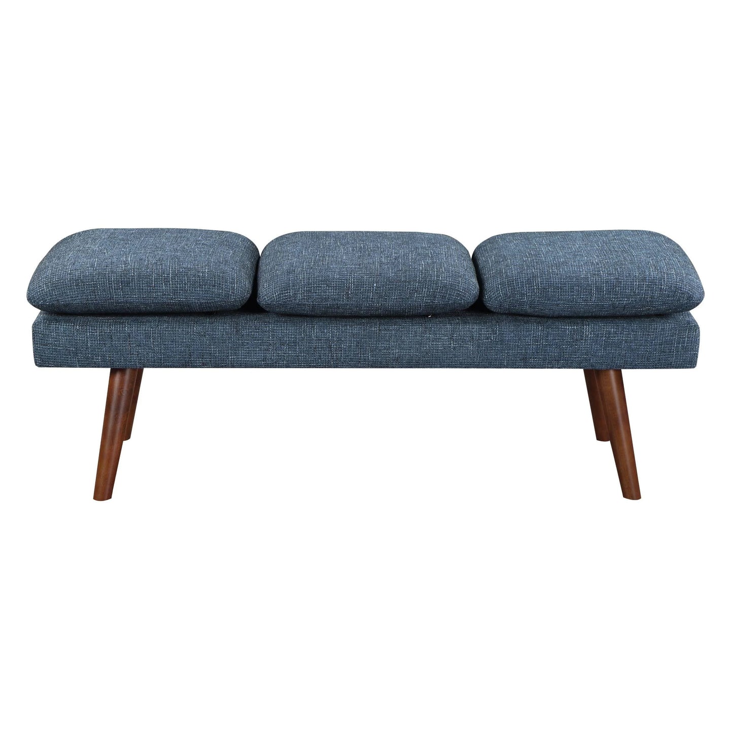 Amanda 54" Mid-Century Bench: Stylish Upholstered Bench for Modern Interiors