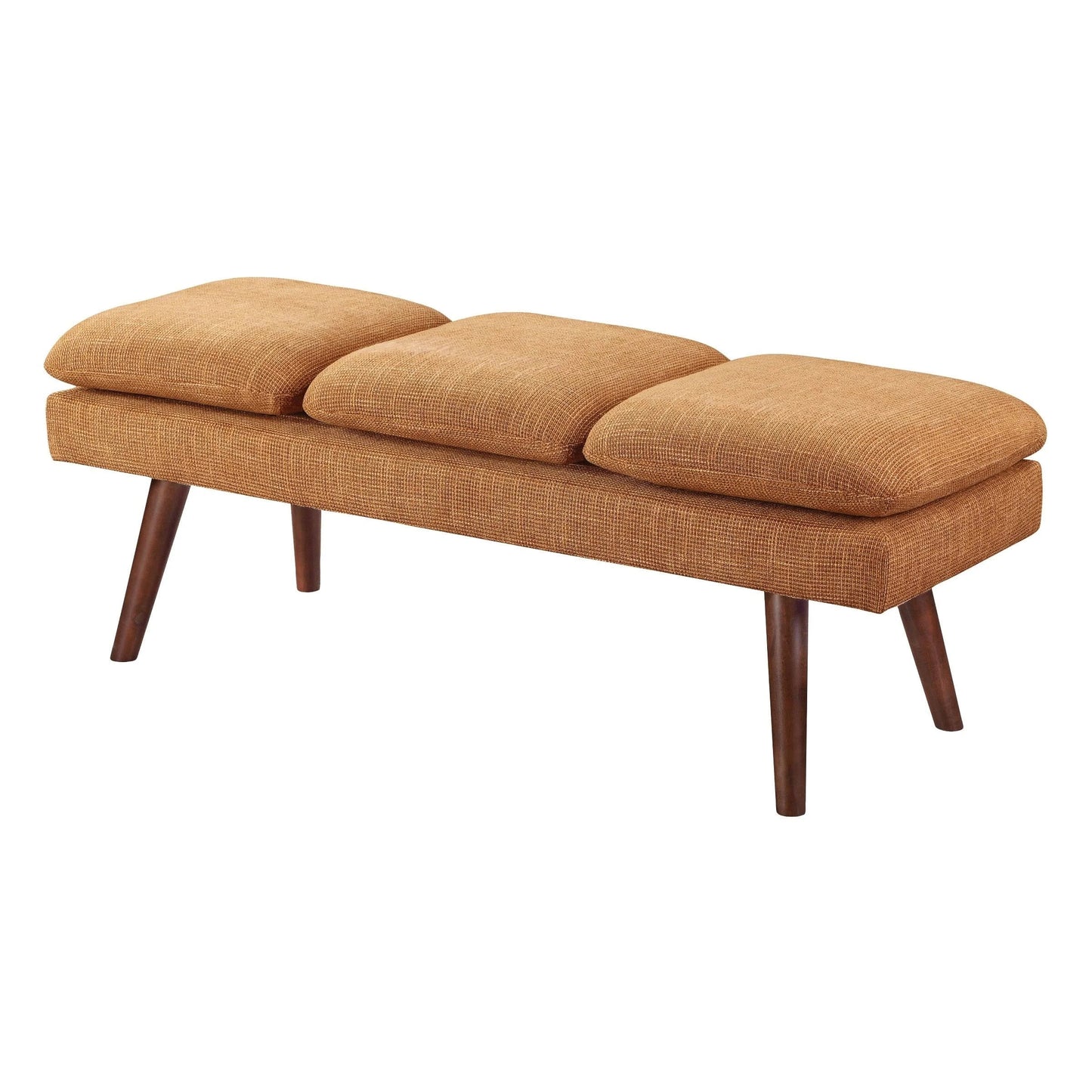 Amanda 54" Mid-Century Bench: Stylish Upholstered Bench for Modern Interiors