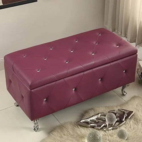 Elegant Upholstered Tufted Storage Bench - Grey | Timeless Design for Dubai Homes