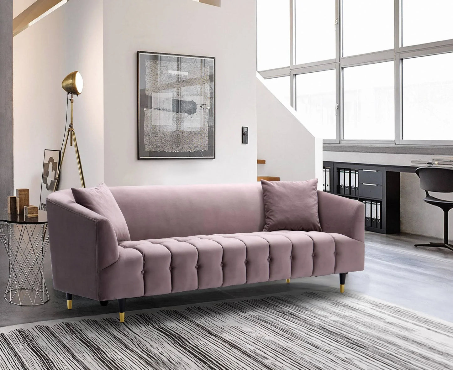 Dagenham Velvet Round Arm Sofa