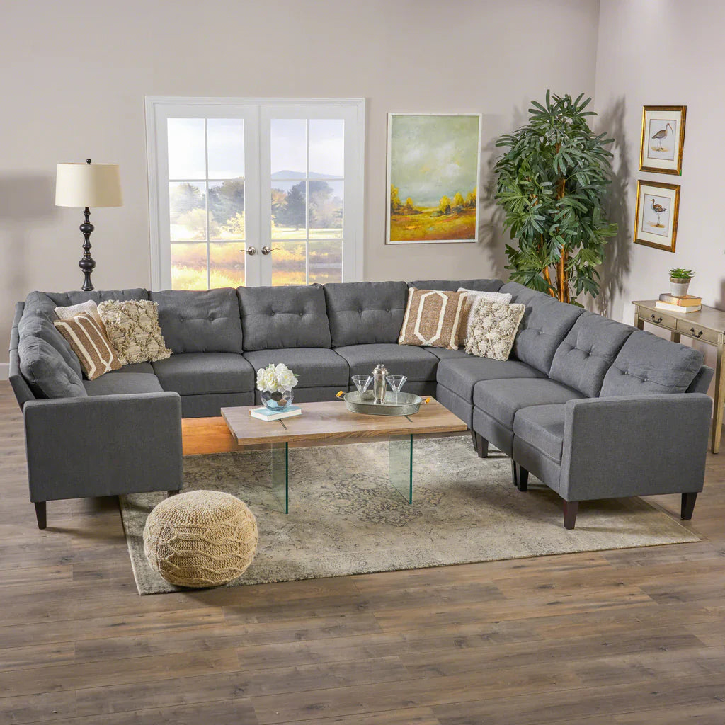 Modern 10-piece U-shaped Sectional Sofa - Stylish & Comfortable for Your Home in Dubai