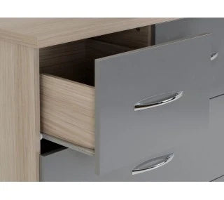 Zaviour Grey 5 Drawer Compact Wardrobe