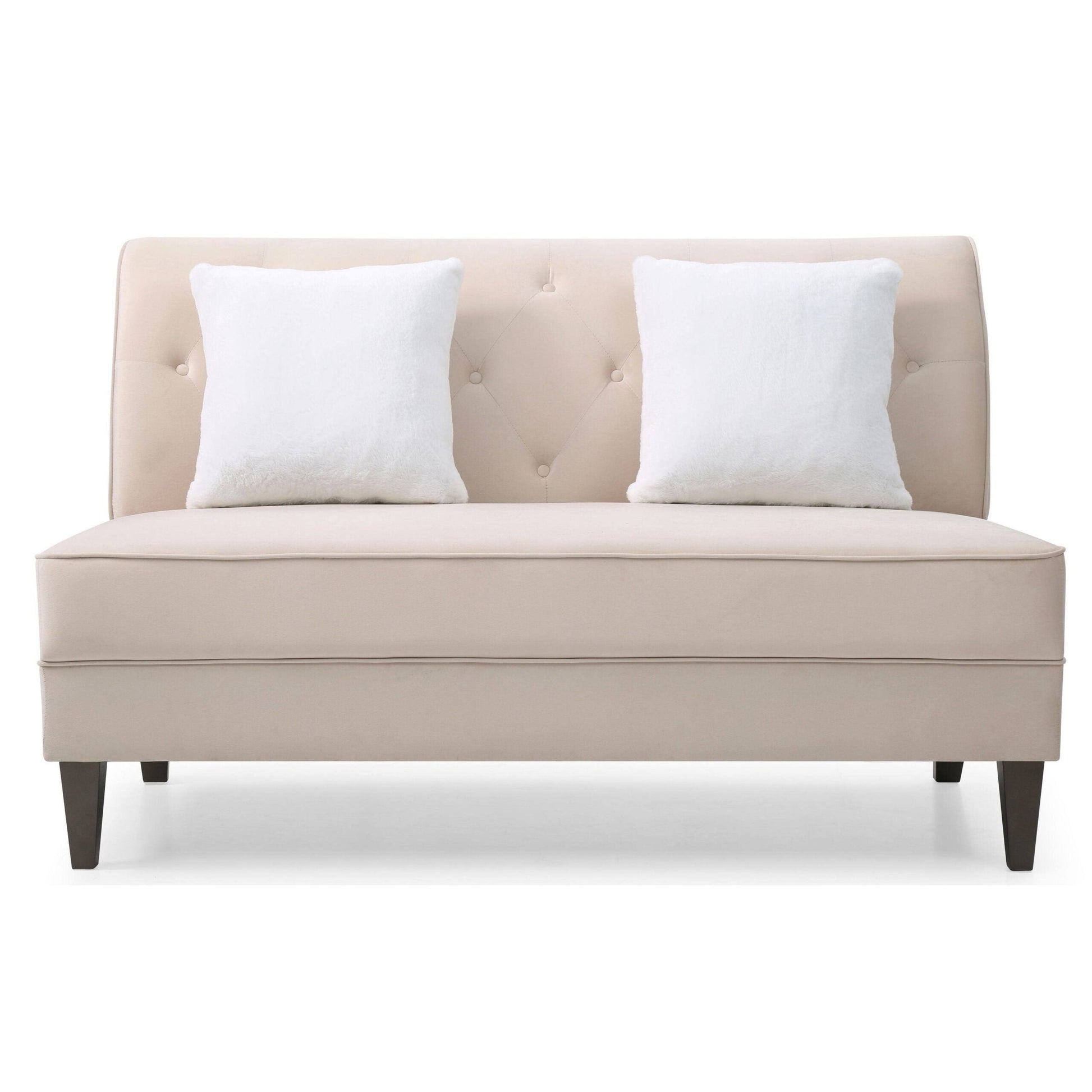2 Seater Armless Velvet Sofa – Zavior Furniture Dubai