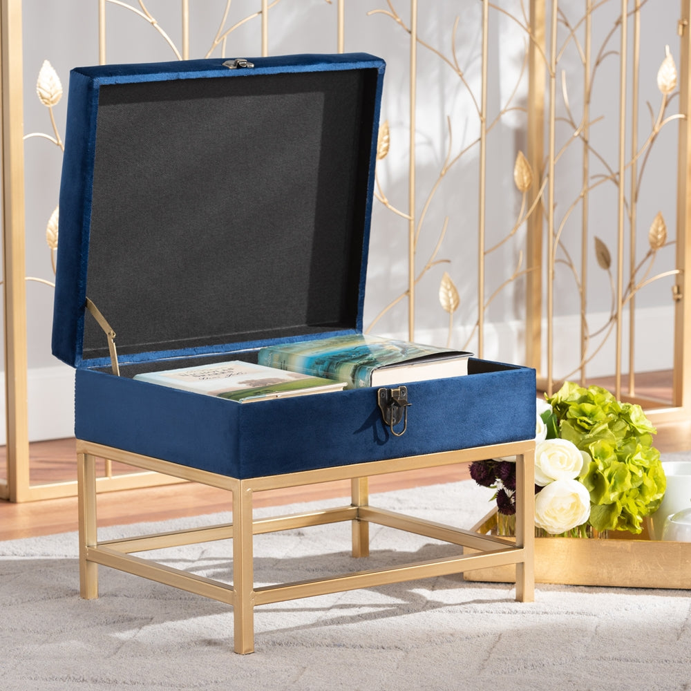 Aliana Luxe Velvet Storage Ottoman