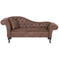 Chesterfield Brown Faux Leather Chaise Lounge