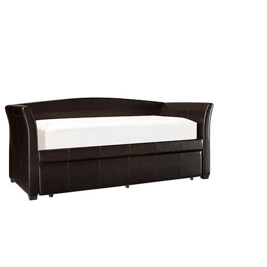 Adriana Faux Leather Daybed with Pull-Out Trundle