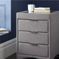 Valencia Fabric 3 Drawers Night Stand
