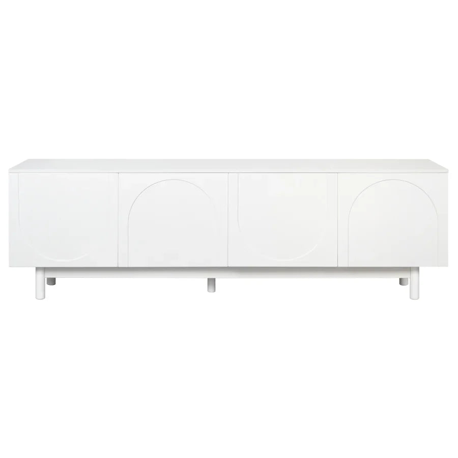 Minimalist TV Stand with Arch Cabinets for TVs Up to 78"