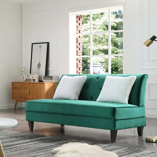 2 Seater Armless Velvet Sofa – Zavior Furniture Dubai