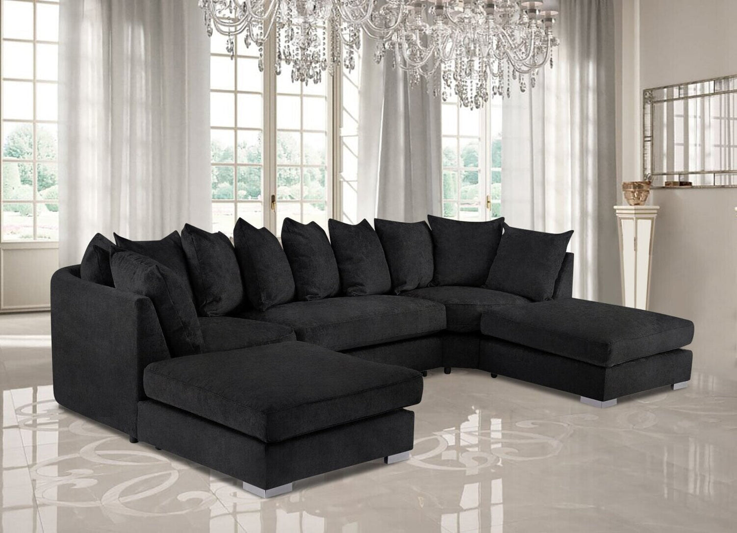 Hervie Sectional sofa with 2 Ottomans