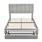 Platform bed with two nightstands and an upholstered headboard
