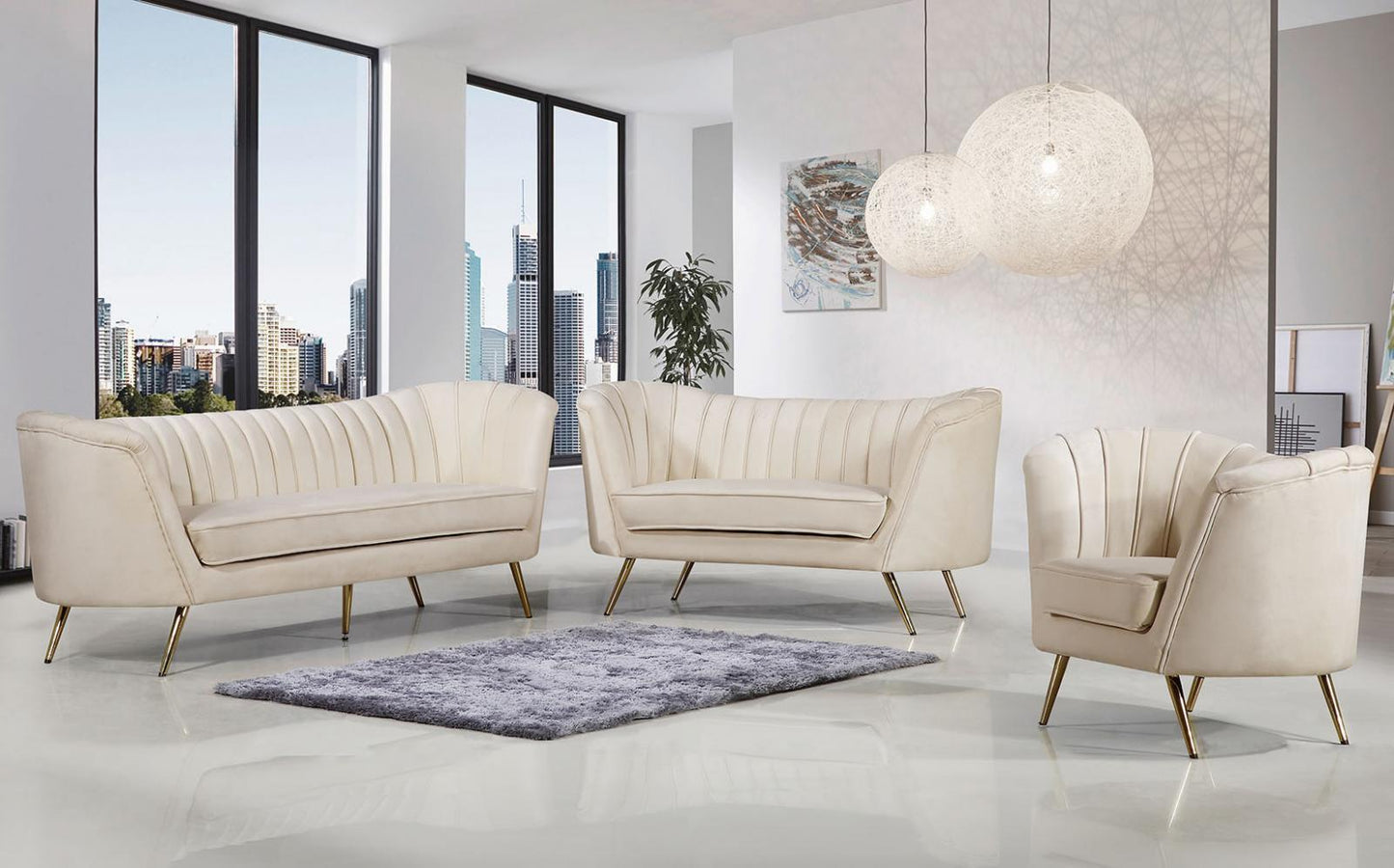 Alexandrea 3 Seater Velvet Sofa
