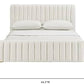 Angela Channel Tufted Velvet Bed in Grey