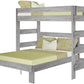 Farmhouse Twin over Queen L Shaped Bunk Bed - Barnwood Brown