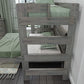 Farmhouse Twin over Queen L Shaped Bunk Bed - Barnwood Brown