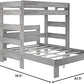 Farmhouse Twin over Queen L Shaped Bunk Bed - Barnwood Brown