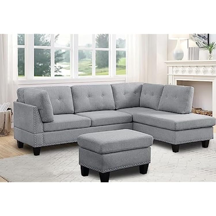 Modular Sectional Sofa with Chaise Lounge and Ottoman
