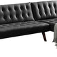 Reversible Sectional Sleeper Sofa Black Fabric With Wood Legs | Modern Comfort in Dubai