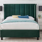 Curved Headboard Bed Velvet Upholstered