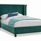 Curved Headboard Bed Velvet Upholstered