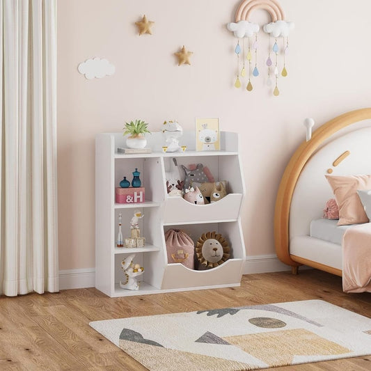 Kid's Bookcase and Toy Storage Organizer Dubai – 5-Cubby Multi Storage Solution