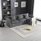 3-Seater Modular Sofa with Footstool Black Chenille – Zavior Dubai